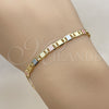Oro Laminado Basic Bracelet, Gold Filled Style Mariner Design, Diamond Cutting Finish, Tricolor, 04.213.0385.07 (04 MM Thickness, 8 Inches Length)