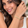 Oro Laminado Basic Bracelet, Gold Filled Style Mariner Design, Polished, Tricolor, 04.213.0388.07 (04 MM Thickness, 8 Inches Length)