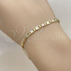 Oro Laminado Basic Bracelet, Gold Filled Style Mariner Design, Polished, Tricolor, 04.213.0388.07 (04 MM Thickness, 8 Inches Length)