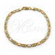 Pulsera Básica 04.213.0388.07 Oro Laminado, Diseño de Mariner, Pulido, Tres Tonos (Grosor 04 MM, 8 Pulgadas de Largo)
