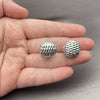 White Gold Filled Huggie Hoop, Ball Design, Diamond Cutting Finish, Rhodium Finish, 02.195.0358.1.15
