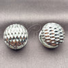 White Gold Filled Huggie Hoop, Ball Design, Diamond Cutting Finish, Rhodium Finish, 02.195.0358.1.15