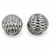 White Gold Filled Huggie Hoop, Ball Design, Diamond Cutting Finish, Rhodium Finish, 02.195.0358.1.15
