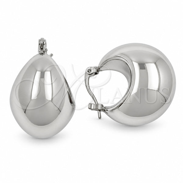 White Gold Filled Small Hoop, Hollow Design, Polished, Rhodium Finish, 02.195.0272.1.25