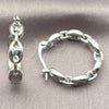 White Gold Filled Medium Hoop, Puff Mariner Design, Polished, Rhodium Finish, 02.213.0678.1.25