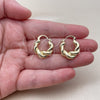 Oro Laminado Small Hoop, Gold Filled Style Twist Design, Polished, Golden Finish, 02.195.0420.20