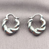 White Gold Filled Small Hoop, Twist Design, Polished, Rhodium Finish, 02.195.0420.1.20
