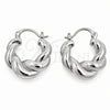 White Gold Filled Small Hoop, Twist Design, Polished, Rhodium Finish, 02.195.0420.1.20