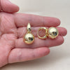 Oro Laminado Small Hoop, Gold Filled Style Ball and Hollow Design, Polished, Golden Finish, 02.195.0423.16