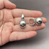White Gold Filled Small Hoop, Ball and Hollow Design, Polished, Rhodium Finish, 02.195.0423.1.16