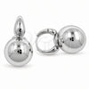 White Gold Filled Small Hoop, Ball and Hollow Design, Polished, Rhodium Finish, 02.195.0423.1.16