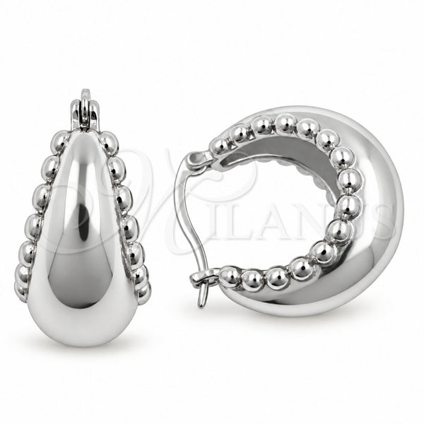 White Gold Filled Small Hoop, Polished, Rhodium Finish, 02.195.0424.1.25