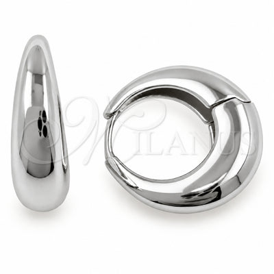 White Gold Filled Huggie Hoop, Polished, Rhodium Finish, 02.195.0171.1.20