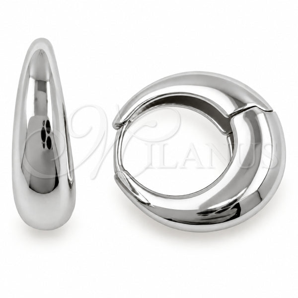 White Gold Filled Huggie Hoop, Polished, Rhodium Finish, 02.195.0171.1.20