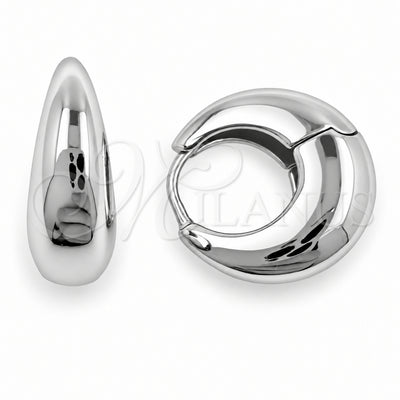 White Gold Filled Huggie Hoop, Polished, Rhodium Finish, 02.195.0171.1.17