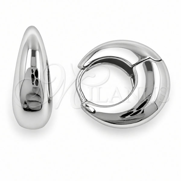 White Gold Filled Huggie Hoop, Polished, Rhodium Finish, 02.195.0171.1.17