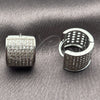 White Gold Filled Huggie Hoop, with White Micro Pave, Polished, Rhodium Finish, 02.195.0439.1.12