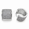 White Gold Filled Huggie Hoop, with White Micro Pave, Polished, Rhodium Finish, 02.195.0439.1.12