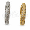 Oro Laminado Huggie Hoop, Gold Filled Style with White Micro Pave, Polished, Golden Finish, 02.195.0440.18
