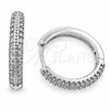 White Gold Filled Huggie Hoop, with White Micro Pave, Polished, Rhodium Finish, 02.195.0440.1.18