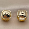 Oro Laminado Huggie Hoop, Gold Filled Style Heart Design, Polished, Golden Finish, 02.195.0450.15