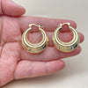 Oro Laminado Medium Hoop, Gold Filled Style Hollow Design, Polished, Golden Finish, 02.195.0453.30
