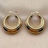 Oro Laminado Medium Hoop, Gold Filled Style Hollow Design, Polished, Golden Finish, 02.195.0453.30