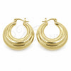 Oro Laminado Medium Hoop, Gold Filled Style Hollow Design, Polished, Golden Finish, 02.195.0453.30