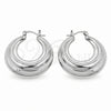 White Gold Filled Medium Hoop, Hollow Design, Polished, Rhodium Finish, 02.195.0453.1.30