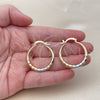Oro Laminado Medium Hoop, Gold Filled Style Hollow Design, Diamond Cutting Finish, Golden Finish, 02.170.0087.30