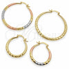 Oro Laminado Medium Hoop, Gold Filled Style Hollow Design, Diamond Cutting Finish, Golden Finish, 02.170.0087.30