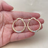 Oro Laminado Medium Hoop, Gold Filled Style Hollow Design, Diamond Cutting Finish, Golden Finish, 02.170.0629.30