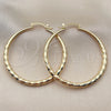 Oro Laminado Large Hoop, Gold Filled Style Hollow Design, Diamond Cutting Finish, Golden Finish, 02.170.0629.50