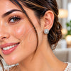 Oro Laminado Stud Earring, Gold Filled Style Cluster Design, with White Cubic Zirconia, Polished, Two Tone, 02.344.0082.7