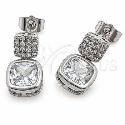 White Gold Filled Stud Earring, with White Cubic Zirconia, Polished, Rhodium Finish, 02.344.0176.3