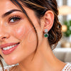 White Gold Filled Stud Earring, with Green and White Cubic Zirconia, Polished, Rhodium Finish, 02.344.0176.4