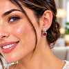 White Gold Filled Stud Earring, with Garnet and White Cubic Zirconia, Polished, Rhodium Finish, 02.344.0176.5