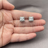 White Gold Filled Stud Earring, Cluster Design, with White Cubic Zirconia, Polished, Rhodium Finish, 02.344.0167.1