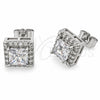 White Gold Filled Stud Earring, Cluster Design, with White Cubic Zirconia, Polished, Rhodium Finish, 02.344.0167.1