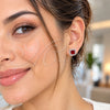 White Gold Filled Stud Earring, Cluster Design, with Garnet and White Cubic Zirconia, Polished, Rhodium Finish, 02.344.0167.2