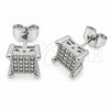 White Gold Filled Stud Earring, with White Micro Pave, Polished, Rhodium Finish, 02.342.0042.1