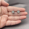 White Gold Filled Stud Earring, with White Cubic Zirconia, Polished, Rhodium Finish, 02.344.0256