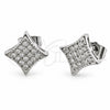White Gold Filled Stud Earring, with White Cubic Zirconia, Polished, Rhodium Finish, 02.344.0256
