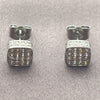 White Gold Filled Stud Earring, with White Cubic Zirconia, Polished, Rhodium Finish, 02.344.0257