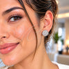 White Gold Filled Stud Earring, Cluster and Baguette Design, with White Cubic Zirconia, Polished, Rhodium Finish, 02.344.0174.3