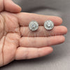 White Gold Filled Stud Earring, Cluster and Baguette Design, with White Cubic Zirconia, Polished, Rhodium Finish, 02.344.0174.3