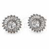 White Gold Filled Stud Earring, Cluster and Baguette Design, with White Cubic Zirconia, Polished, Rhodium Finish, 02.344.0174.3