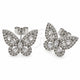 White Gold Filled Stud Earring, Butterfly and Baguette Design, with White Cubic Zirconia, Polished, Rhodium Finish, 02.344.0180.5