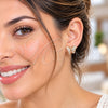 Oro Laminado Stud Earring, Gold Filled Style Butterfly Design, with White Micro Pave, Polished, Golden Finish, 02.344.0210.1