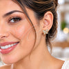 Oro Laminado Stud Earring, Gold Filled Style Butterfly Design, with White Micro Pave, Polished, Golden Finish, 02.344.0260